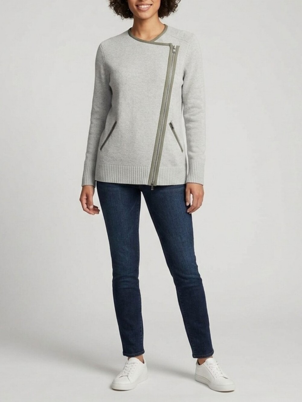 CLUB MONACO 100% Wool Asymmetrical Wrap Front Cardigan Sweater Women's XS